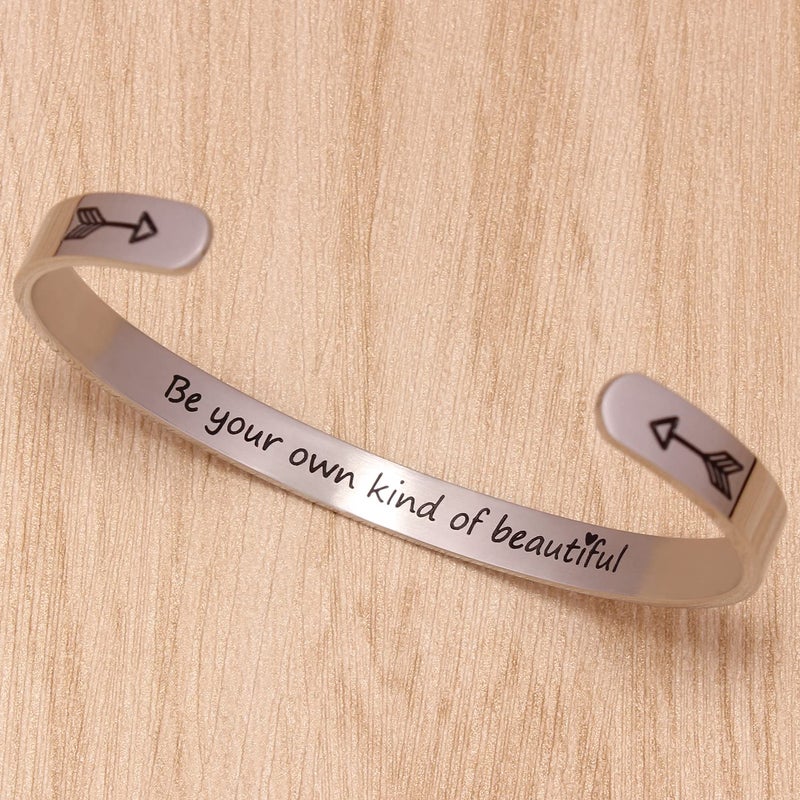 Btysun Gifts for Mom Wife Bracelets for Women Her Inspirational Mother's Day Bracelets for Mom from Daughter Jewelry Mantra Engraved Personalized Cuff Bangle Friendship Friend Bracelet - Image 2